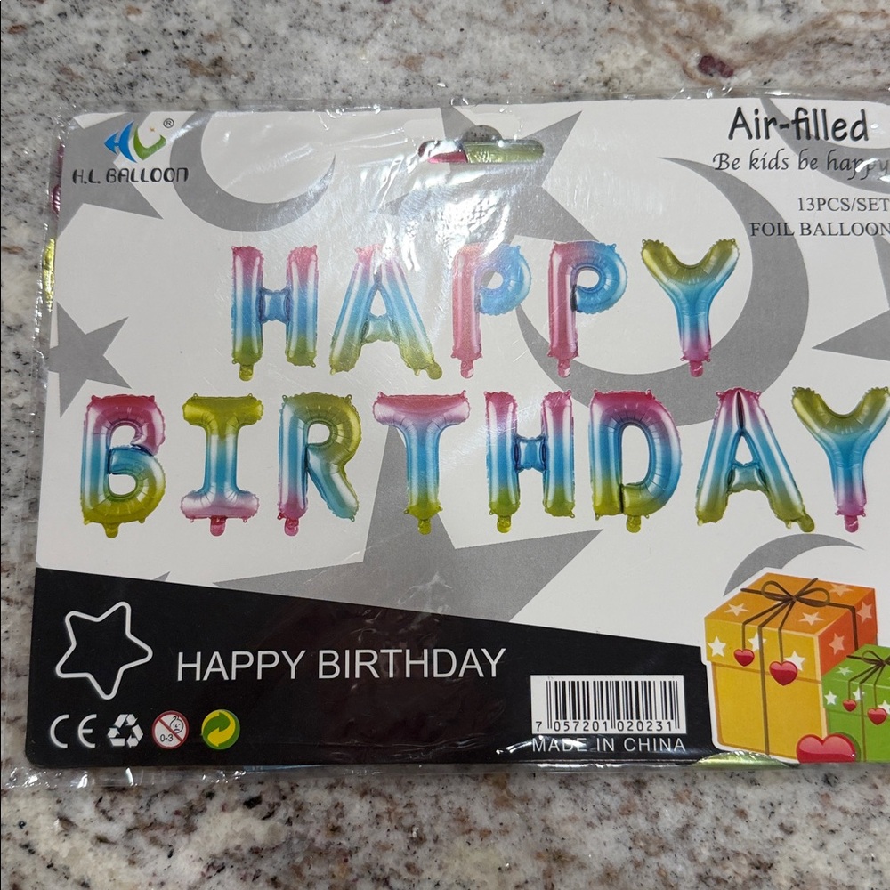 Happy Birthday Foil Balloon Set - Multicolor